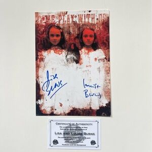 Lisa & Louise Burns Autographed Picture w/ COA Grady Twins The Shining